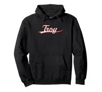 Troy New York Michigan Vintage Varsity Distressed Throwback Sudadera con Capucha