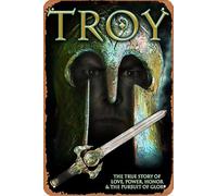 Troy: The True Story of Love, Power, Honor & the Pursuit of Glory - Póster de la película para el hogar, decoración de pared retro de metal, 20,3 x 30,5 cm