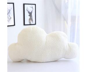 TROYSINC Cojín de peluche con nubes de peluche, cojín decorativo de tela, regalo de cumpleaños para niños, decoración de habitación de los niños, hogar, dormitorio (blanco, 60 x 32 cm)