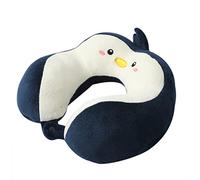 TROYSINC Cojín de viaje con diseño de animales de dibujos animados, para niños y adultos, cojín cervical de viaje para silla de avión, hogar y oficina (pingüino)