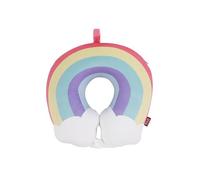TROYSINC Cojín de viaje para niños, cojín cervical con forma de arco iris, cojín cervical en forma de U, lindo arco iris reposacabezas de viaje (rosa)