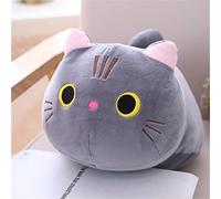 TROYSINC Gato de peluche de peluche, cojín de animal, lindo y suave, juguete de gato (gris, 25 cm)