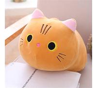 TROYSINC Gato de peluche de peluche, cojín de peluche, lindo y suave, juguete de gato (naranja, 35 cm)
