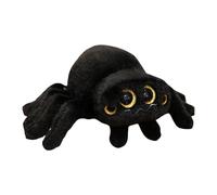 TROYSINC Peluche de araña de peluche, suave araña de dibujos animados, juguete de peluche, cojín de peluche, decoración de Halloween, regalo para niños (25 cm, negro)