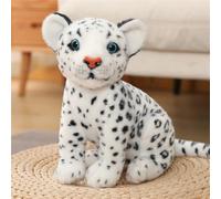 TROYSINC Peluche de leopardo de leopardo de peluche para niños, lindo leopardo, juguete de peluche para niños, regalo (32 cm, blanco)