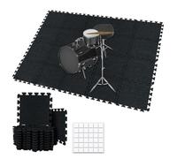 TroyStudio Alfombrillas gruesas entrelazadas que absorben el sonido, 20 unidades de 11 x 11 x 0.4 pulgadas, alfombra de piano de alta densidad, antideslizante, antivibración, almohadillas
