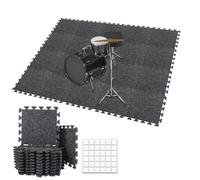 TroyStudio Alfombrillas gruesas entrelazadas que absorben el sonido, 20 unidades de 11 x 11 x 0.4 pulgadas, alfombra de piano de alta densidad, antideslizante, antivibración, almohadillas