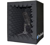 TroyStudio - Cabina vocal portátil, escudo de aislamiento de micrófono plegable grande, sonido de estudio de grabación de música, filtro de reflexión, soporte con espuma acústica densa espesada