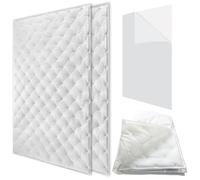 TroyStudio Hoja de algodón autoadhesiva que absorbe el sonido, 31.5 x 19.5 x 0.8 pulgadas, 2 piezas de manta de espuma de estudio para grabación, coche, HVAC, paneles de espuma acústica blanca