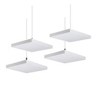 TroyStudio Paneles acústicos de techo - 30,5 x 30,5 x 3,1 cm, 4 piezas de fibra de vidrio revestida, paneles de pared gruesos que absorben el sonido para oficina, cine en casa, estudio de grabación