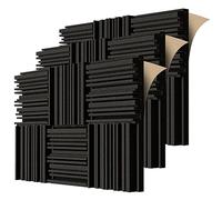 TroyStudio Paneles de espuma acústica autoadhesivos, 12 x 12 x 2 pulgadas, 18 piezas de espuma absorbente de sonido de banda ancha, azulejos acolchados densos a prueba de sonido, absorbente de espuma