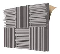 TroyStudio Paneles de espuma acústica autoadhesivos, 12 x 12 x 2 pulgadas, 6 piezas de espuma absorbente de sonido de banda ancha, baldosas acolchadas densas a prueba de sonido, absorbente de espuma