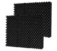 TroyStudio Paneles de espuma acústica gruesa, 12 x 12 x 3 pulgadas, 12 piezas de espuma absorbente de sonido de banda ancha, azulejos acolchados densos a prueba de sonido, absorbente de espuma de