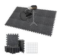 TroyStudio Tapetes gruesos entrelazados que absorben el sonido, 15 unidades de 11 x 11 x 0.5 pulgadas, alfombra de piano de alta densidad, antideslizante, antivibración, almohadillas insonorizadas,