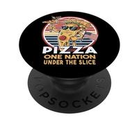 Trozo de Pizza Bandera con Passion por la Pizzas Pepperoni PopSockets PopGrip Adhesivo