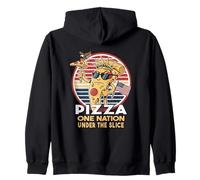 Trozo de Pizza Bandera con Passion por la Pizzas Pepperoni Sudadera con Capucha