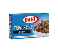 Trozos de Potón del Pacífico en su Tinta DANI 111g - Conserva de Calamar Gigante en Salsa Natural, Receta Mediterránea Lista para Consumir, Textura Tierna y Sabor Marino Intenso