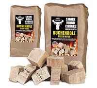 Trozos para Fumar Haya leña Madera 2-4 kg XXXL Ahumado Madera para Fumar Grillmaster, Cantidad:4 kg