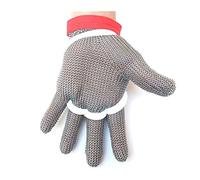 TRPLFGHZ Guantes de trabajo resistentes al corte, Guantes de malla resistentes al corte anillo acero inoxidable cepillado grado alimenticio 304, guante carnicero for carne(XL)