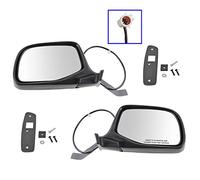 TRQ Driver & Passenger Side Mirror Set Power with Textured Housing Compatible with 1992-1996 Ford Bronco 1992-1997 F-150 F-250 1997 F-250 HD F-350 FO1320124 FO1321124
