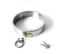 TRQOYTU Bondage De Acero Inoxidable Plata Dos Tamaños SM Collar O-Ring Collar De Esclavitud De Esclavo Con Cerradura Tortura/Fetichismo/Collar De Esclavo Restricciones Juguetes Para Parejas(13.5cm)