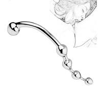 TRQOYTU Consolador Doble De Metal Con Cuentas Anales, Consolador De Doble Cabeza Con Eje Curvado, Masajeador De Próstata Y Vagina, Varita Pura, Consolador Anal Pesado, Masturbación, Juguete Sexual