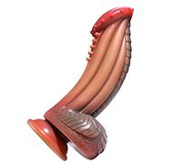 TRQOYTU Consolador Realista Monstruo Consoladores Consolador Anal Butt Plug Con Ventosa Fuerte Silicona Suave Pene Animal Venas Reales Y Testículos Regordetes Masturbación Juguete Sexual Para Mujeres