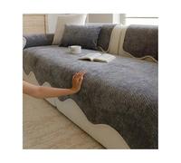 TRQQWEQQ Chenilla Suave Funda Sofa Funda De Sofá con Base Antideslizante Funda Sofá Acolchado para Sala De Estar Todos Los Sofás(Dark Gray,90 * 300CM)