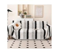 TRQQWEQQ Chenilla Suave Funda Sofa Funda De Sofá Modular con Borlas Cubre Sofa Chaise Longue Anti Gatos para Chaise Longue Gatos Perros(Black A,180 * 130cm)