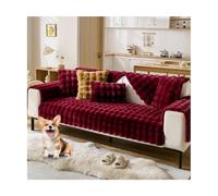 TRQQWEQQ Felpa Conejo Funda Sofa Fundas para Sofa Antideslizante Protector De Muebles para Mascotas Anti Gatos Perros Y Mascotas(Burgundy,110 * 110cm)