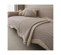 TRQQWEQQ Funda De Sofá De Chenilla con Diseño De Espiga Fundas para Sofa Antideslizante Súper Suave Funda Cojin Sofa para Salón(Light Brown,70 * 180CM)