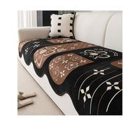 TRQQWEQQ Funda De Sofá De Chenilla De Cómodo Antideslizante Cubre Sofa Chaise Longue Lavable En Máquina Fundas De Cojín para Salón(Brown,110 * 260CM)