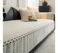 TRQQWEQQ Funda De Sofá De Chenilla Fundas De Cojín Lavable Protector de Sofá Antideslizante Protector De Muebles para Todo Tipo De Sofás Se Admiten Mascotas(Bianca,110 * 180cm)