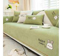 TRQQWEQQ Funda de sofá de Chenilla Fundas sofá Antideslizantes Protector de Muebles Universal Funda Cubre Sofás Lavable para Sala de Estar 1 2 3 4 Plazas(Green,110 * 210cm)