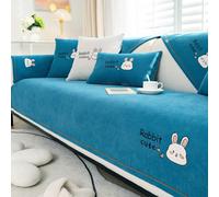 TRQQWEQQ Funda de sofá de Chenilla Fundas sofá Antideslizantes Protector de Muebles Universal Funda Cubre Sofás Lavable para Sala de Estar 1 2 3 4 Plazas(Blue,70 * 90cm)