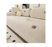 TRQQWEQQ Funda De Sofá De Peluche Cubierta Anti-Deslizante para Sofá Protector Lavable & Anti-Rascado De Gato para Niños Perro Gato(Beige,70x70cm)