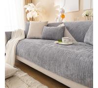 TRQQWEQQ Funda sofá Lavables para Mascotas Funda de sofá 1/2/3/4 Plazas de Chenilla Protector de Muebles Antideslizante para Chaise Longue Gatos Perros(Gray,90 * 90cm)