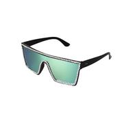 TRRDB Gafas de sol de una sola pieza con montura grande para hombre y mujer, con protección solar punk, Negro brillante y rosa mercurio, 148*143*53mm