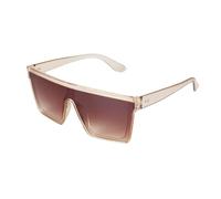 TRRDB Gafas de sol de una sola pieza con montura grande para hombre y mujer, con protección solar punk, Té champán, 148*143*53mm