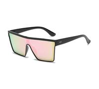 TRRDB Gafas de sol de una sola pieza con montura grande para hombre y mujer, con protección solar punk, Negro Rosa, 148*143*53mm
