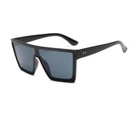 TRRDB Gafas de sol de una sola pieza con montura grande para hombre y mujer, con protección solar punk, Gris negro, 148*143*53mm