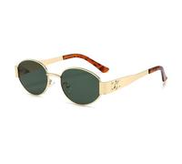 TRRDB Gafas de sol ovaladas con montura metálica UV400 para hombre y mujer, C4, 152*140*42mm