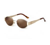 TRRDB Gafas de sol para mujer, estilo retro, de metal, ovaladas, punk, redondas, UV400, C7, 151*140*40mm