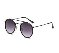 TRRDB Gafas de sol retro redondas de metal para hombres y mujeres, gafas steampunk, montura de metal, gafas de moda UV400