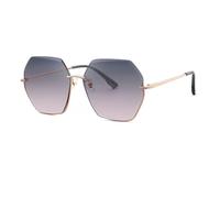 TRRDB Gafas de sol sin marco degradadas de moda para mujer, protección solar, metal para tiro en la calle, gafas de sol delgadas, C3, 147*148*59mm