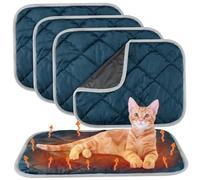 Trrymbbe 4 Almohadillas autocalentables para Gatos de 16.0 x 20.0 in, Suaves y acogedoras, Antideslizantes, Alfombrillas Lavables para Mascotas para Interiores y Exteriores, Color Azul