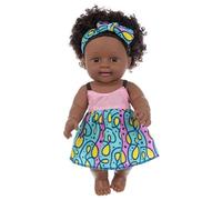 Trrymbbe Black Baby Dolls 12 '' Vinyl Soft & Safe Realistic Baby Curls Reborn for Boys Girls Gift, Style 1 Black Dolls