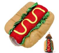 Trrymbbe Dog Hotdog Costume, Funny Hamburger Halloween Dog Costumes, Warm Soft Pet Apparel Cosplay for Christmas Halloween Carnival Costume Party, L