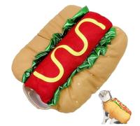 Trrymbbe Dog Hotdog Costume, Funny Hamburger Halloween Dog Costumes, Warm Soft Pet Apparel Cosplay for Christmas Halloween Carnival Costume Party, M