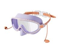 Trrymbbe Kids Goggles with Nose Cover, Anti-Fog Clear Adjustable Toddler Swim Goggles with Ear Plugs, No Leak Wide View Soft Clip on Swim Mask for Kids Youth 3-15, Purple